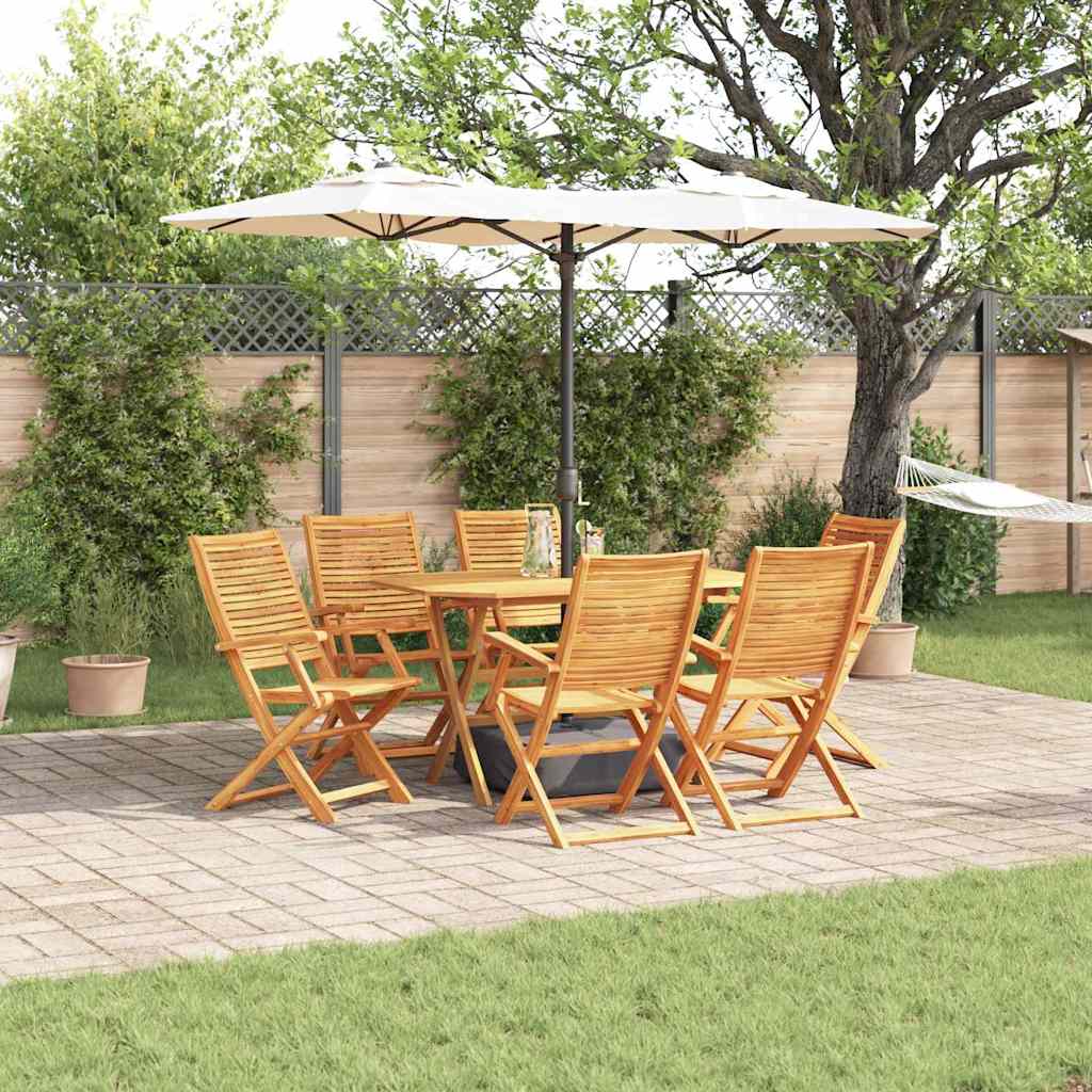 vidaXL Conjunto de Comedor de Jardín 7 uds. Marrón