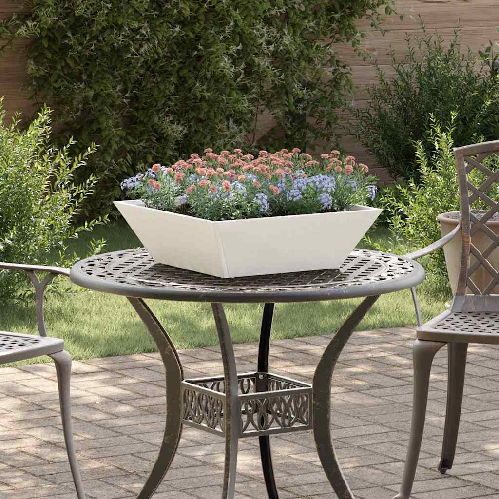 vidaXL Macetero de Jardín Blanco 50 x 50 x 15 cm