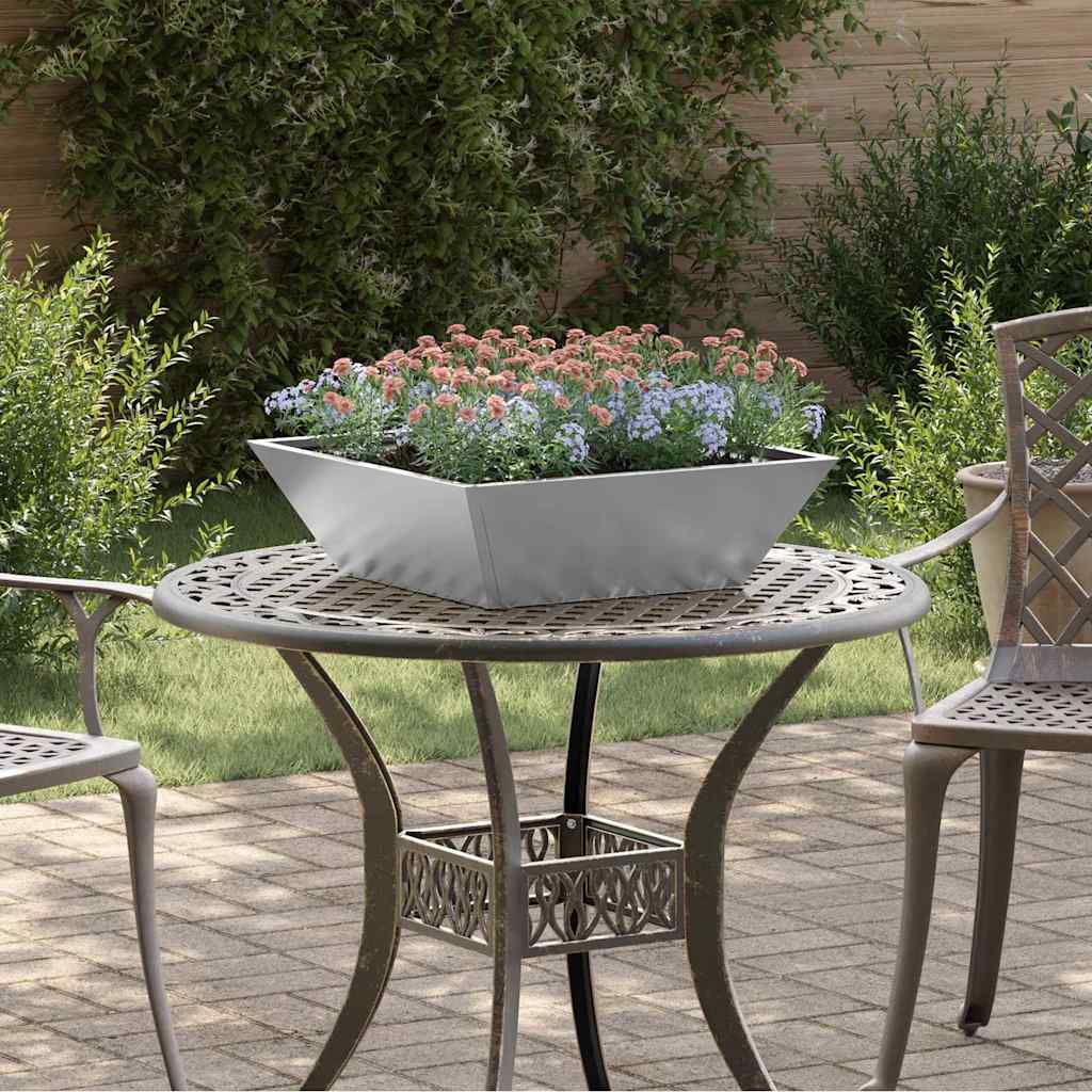 vidaXL Macetero de Jardín 5 uds. Plateado 50 x 50 x 15 cm