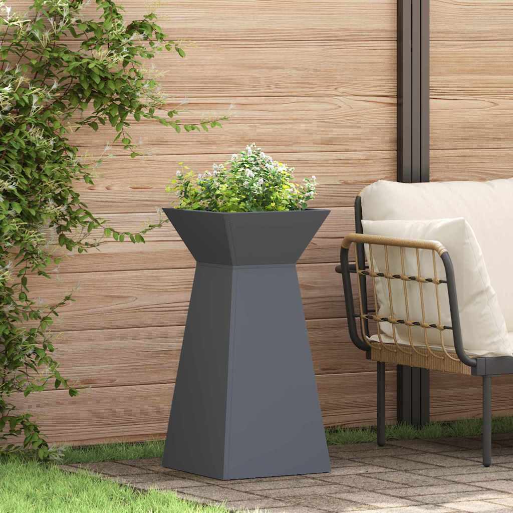 vidaXL Maceta Pilar 2 uds. Gris antracita 35 x 35 x 73 cm