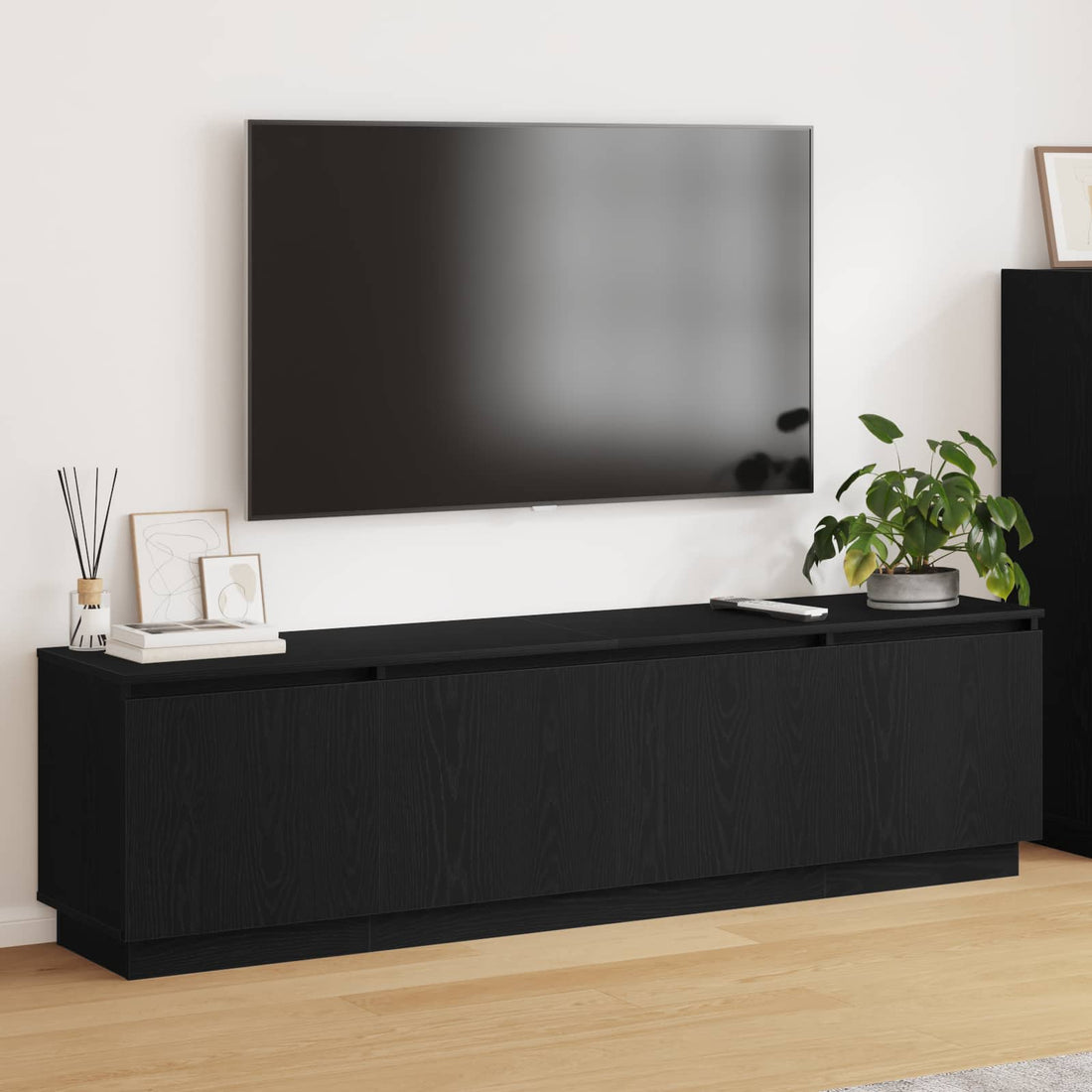 vidaXL Gabinete de TV 180 x 38 x 49 cm Roble Negro