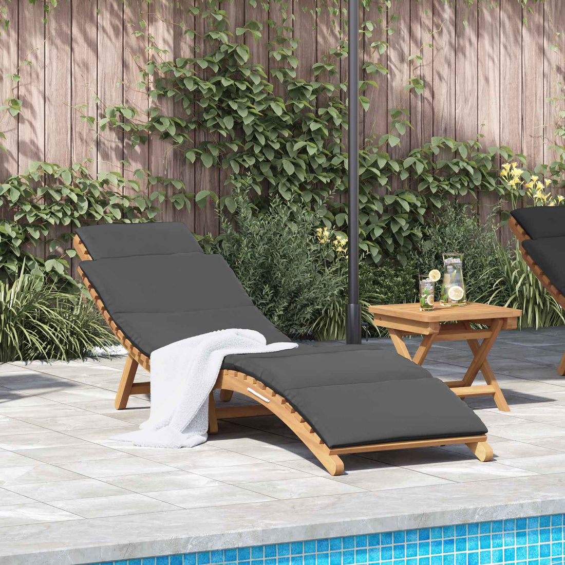 vidaXL Tumbona de Jardín con cojín Marrón 198 x 55 x 58,5 cm