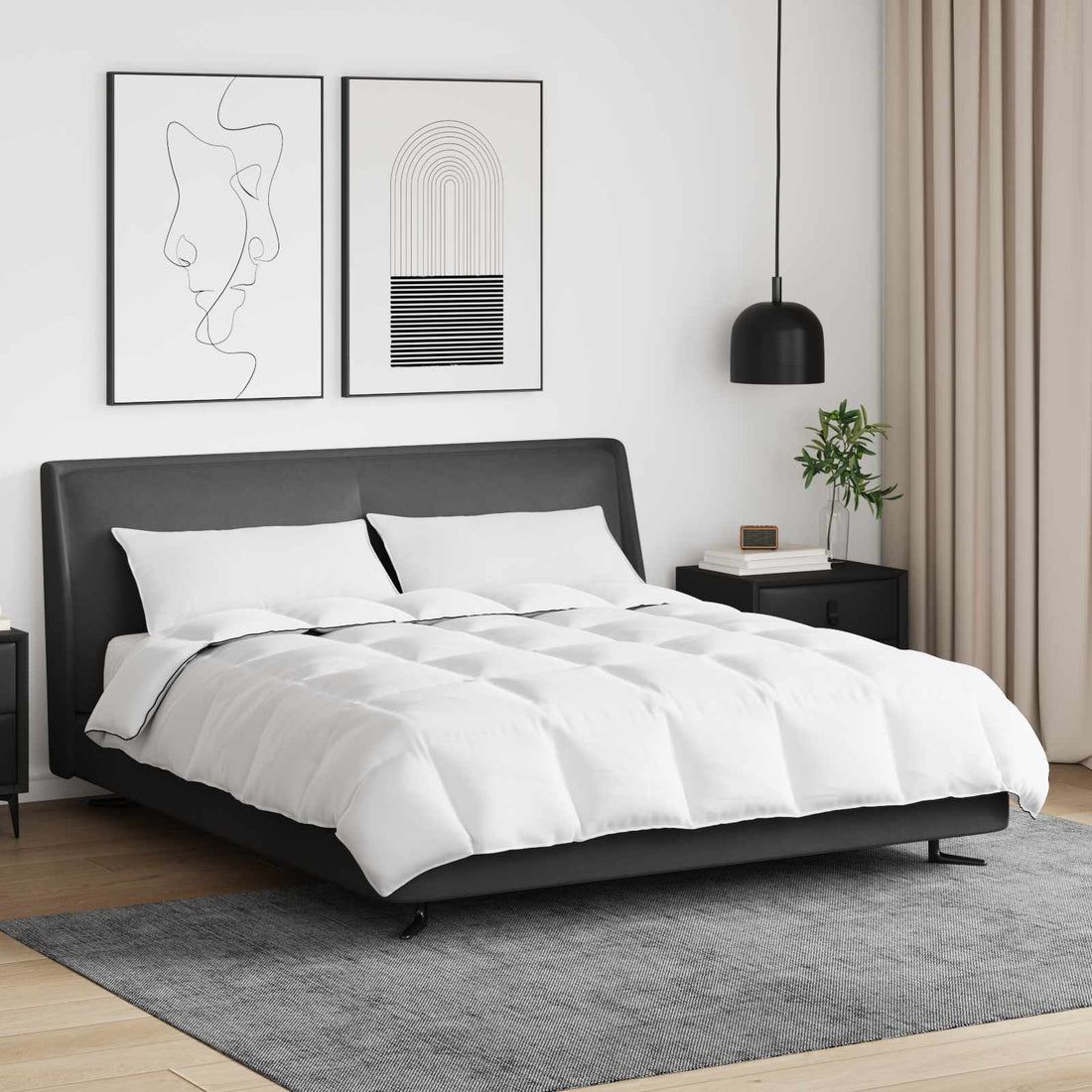 vidaXL Edredón de Invierno con almohada 3 uds. Pluma de pato