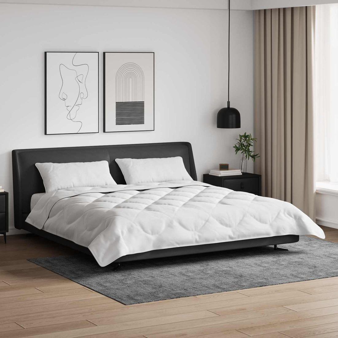 vidaXL Edredón de Verano con almohada 3 uds. Blanco Microfibra