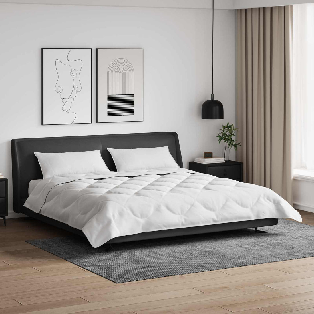 vidaXL Edredón con almohada 3 uds. Microfibra