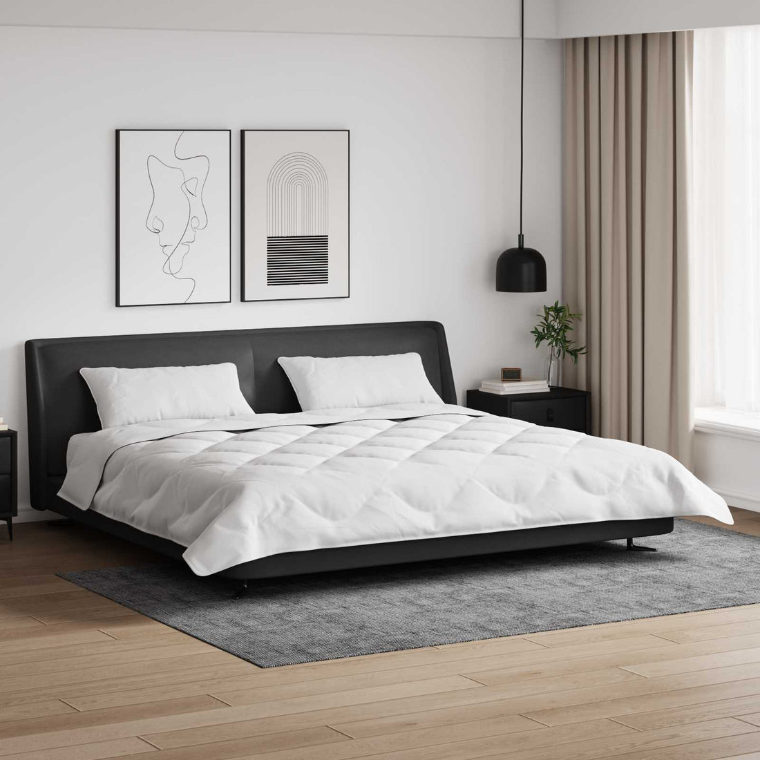 vidaXL Edredón de Invierno con almohada 3 uds. Microfibra