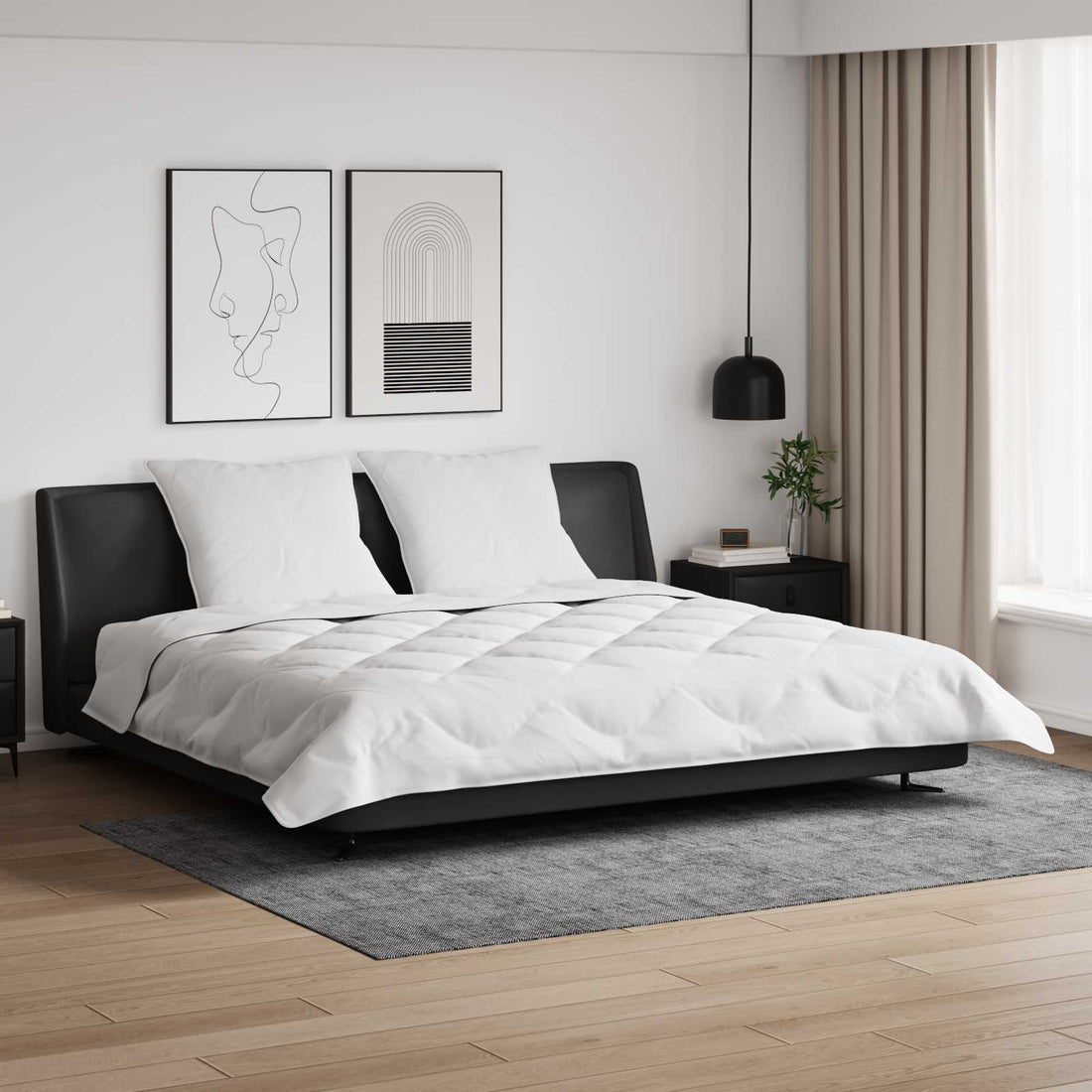 vidaXL Edredón de Invierno con almohada 3 uds. Microfibra