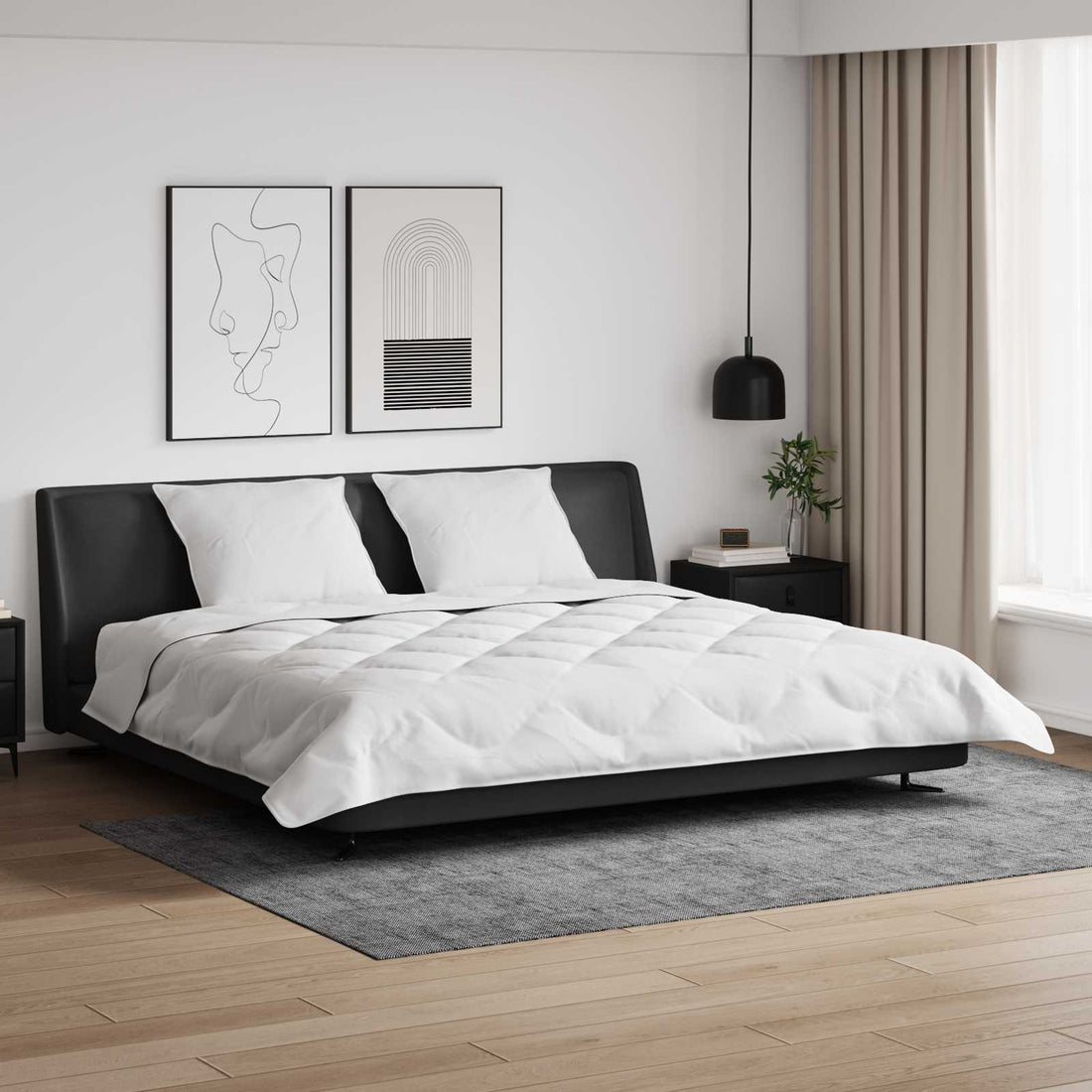 vidaXL Edredón de Invierno con almohada 3 uds. Blanco Microfibra