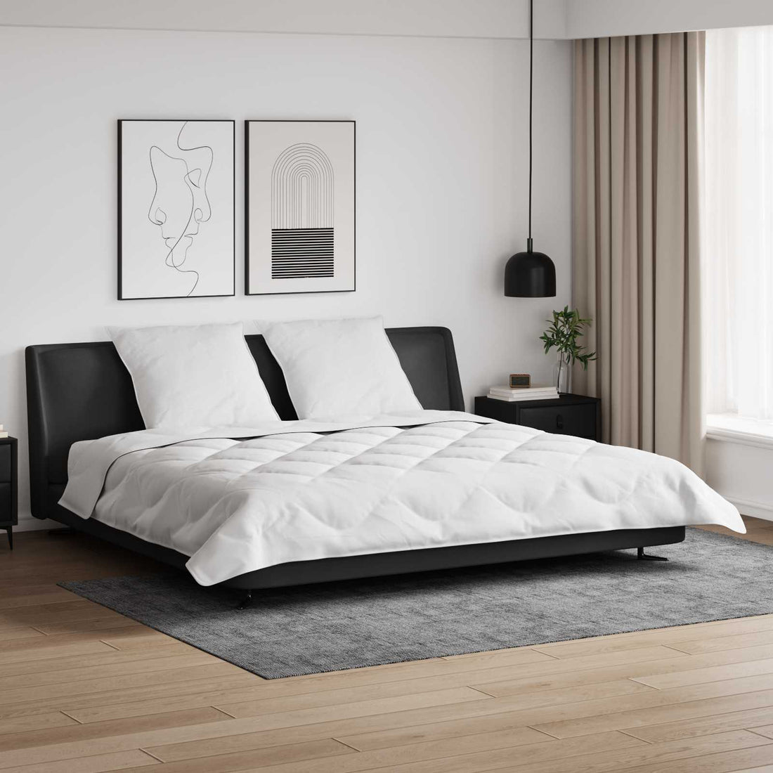vidaXL Edredón de Invierno con almohada 3 uds. Blanco Microfibra