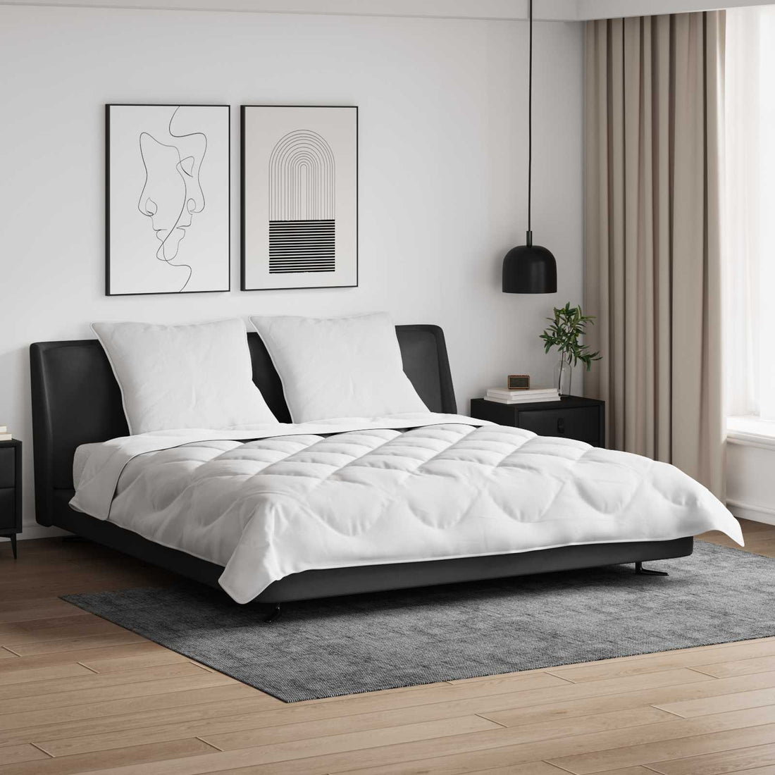 vidaXL Juego de Edredón con almohada 3 uds. Blanco Microfibra
