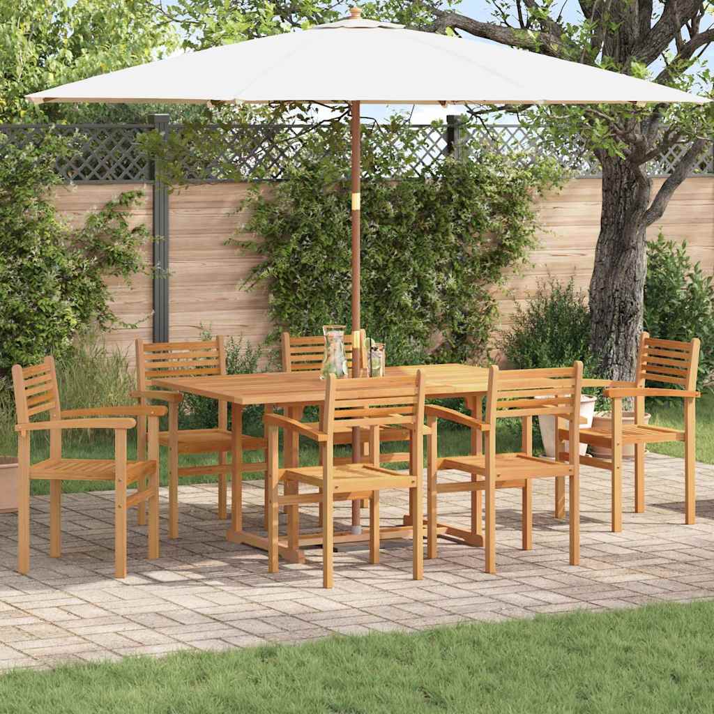 vidaXL Silla 6 uds. Marrón Madera de teca maciza