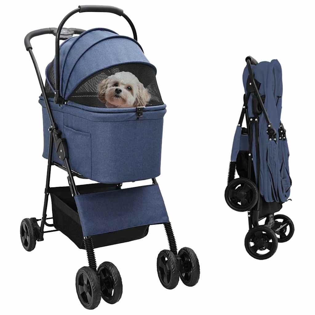 vidaXL Carrito Plegable para Mascotas Azul 81 x 47 x 99 cm Poliéster
