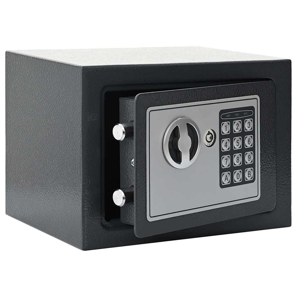 vidaXL Caja fuerte digital Gris oscuro 23 x 17 x 17 cm Acero