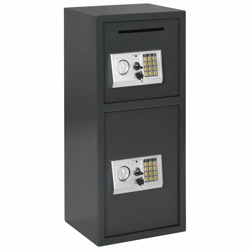 vidaXL Caja fuerte digital Gris oscuro 35 x 31 x 80 cm Acero