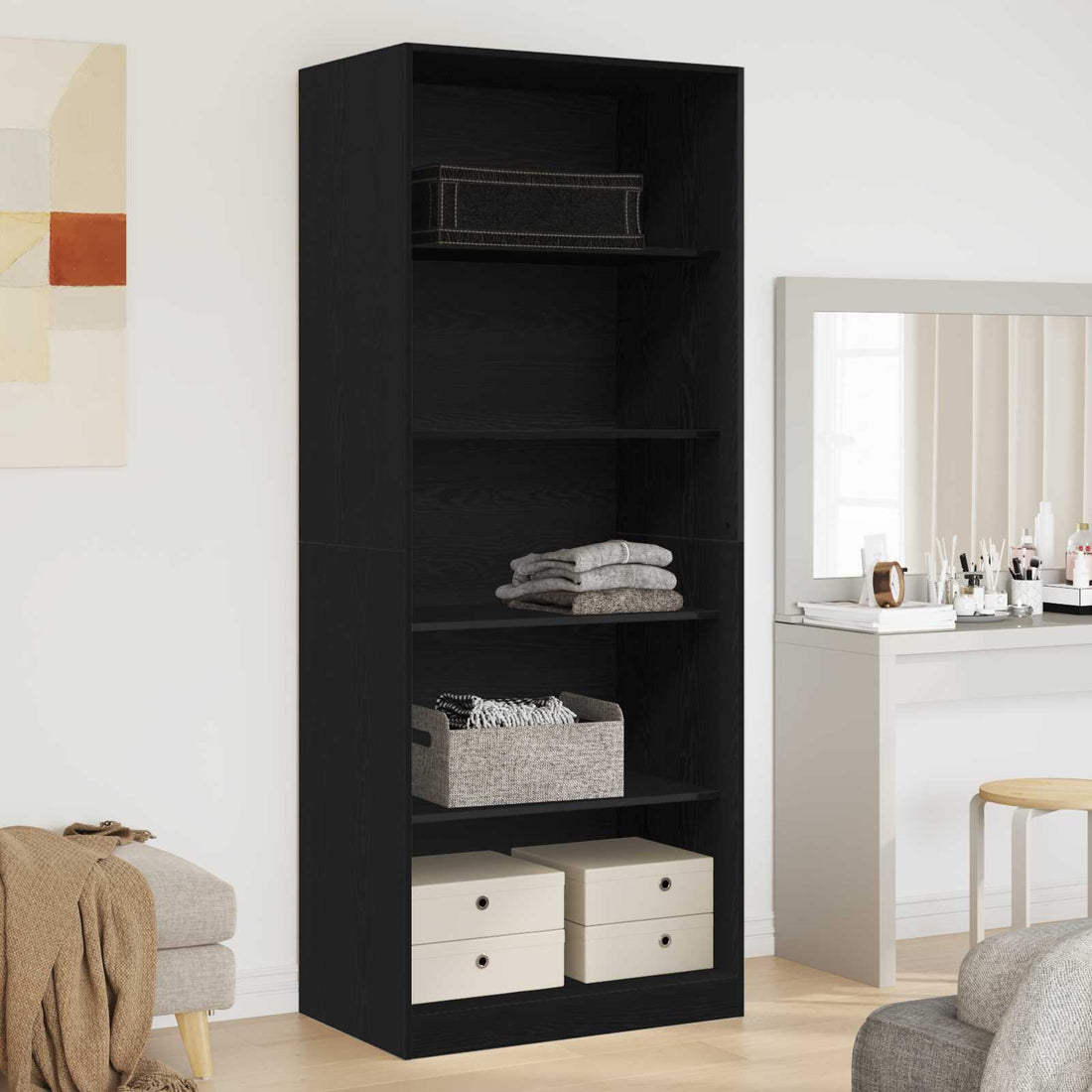 vidaXL Armario Roble Negro 80 x 50 x 200 cm Madera de ingeniería