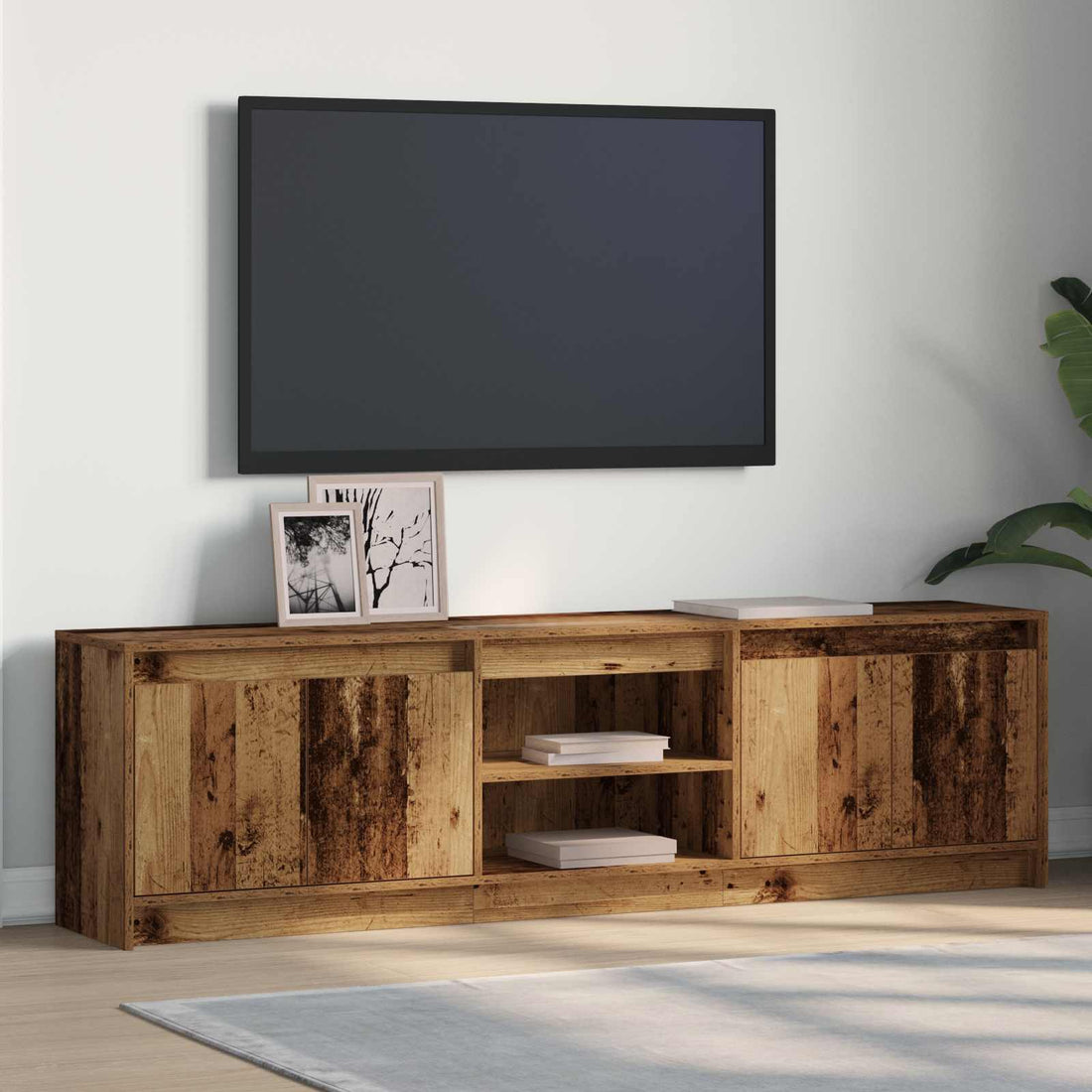 vidaXL Unidades de TV 180 x 34 x 50 cm Marrón Madera de ingeniería