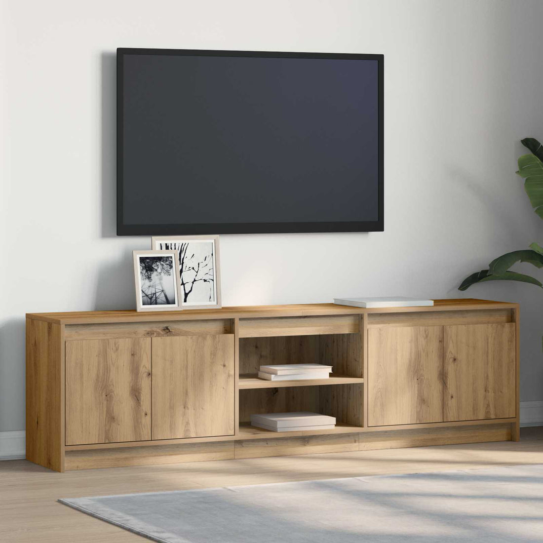 vidaXL Unidades de TV 180 x 34 x 50 cm Marrón Madera de ingeniería