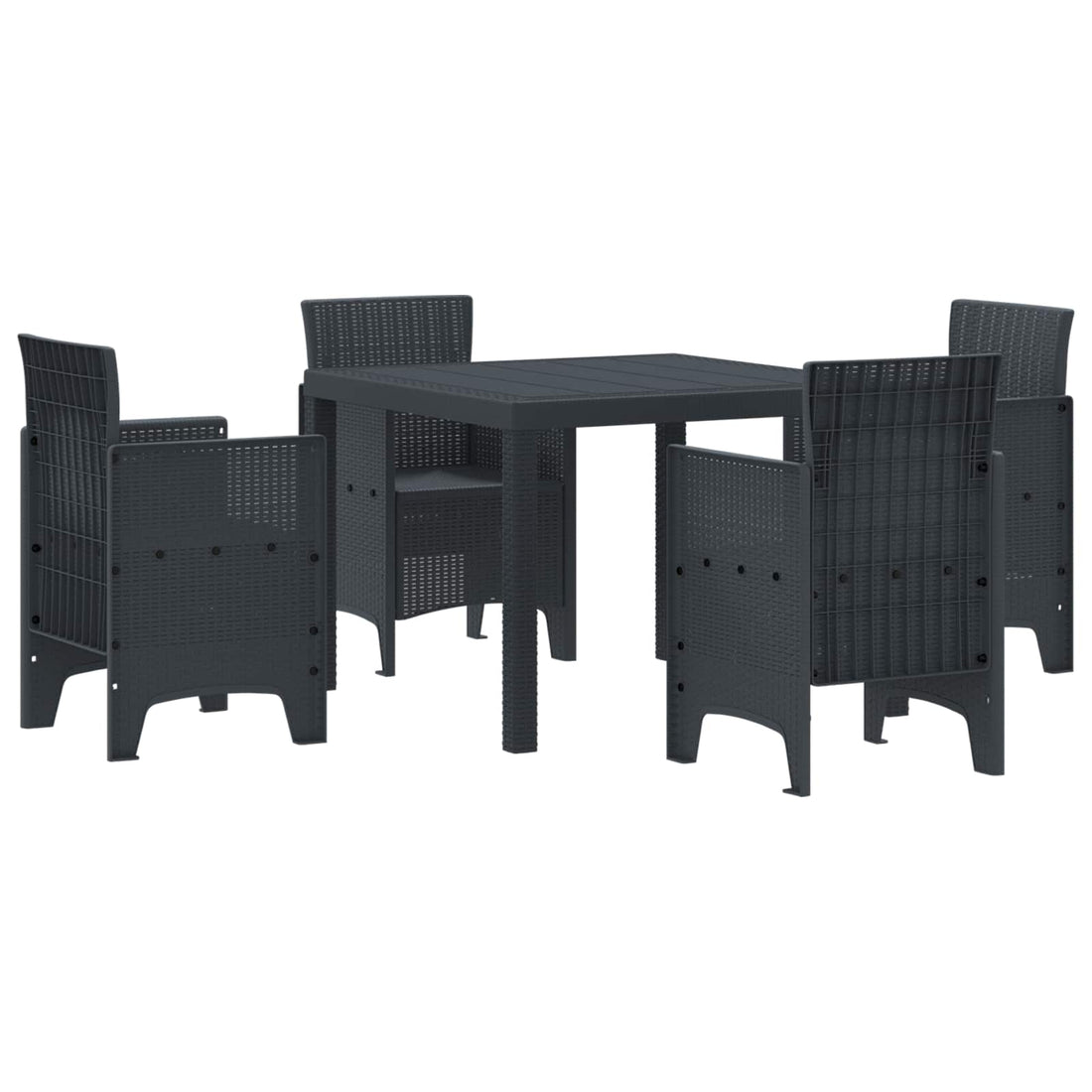 vidaXL Conjunto de Comedor de Jardín 5 uds. Antracita Polipropileno