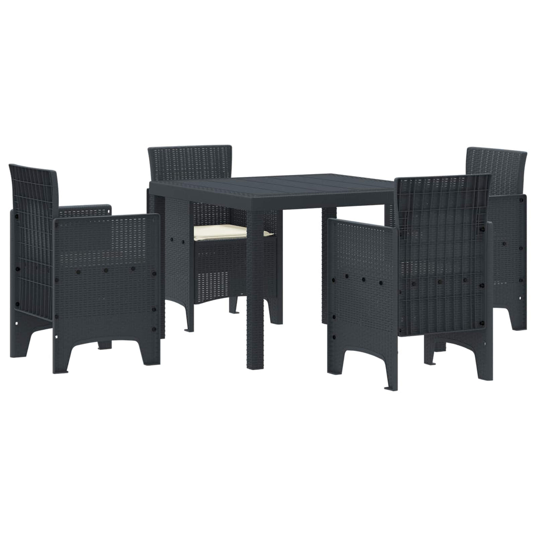 vidaXL Conjunto de Comedor de Jardín 5 uds. Antracita Polipropileno