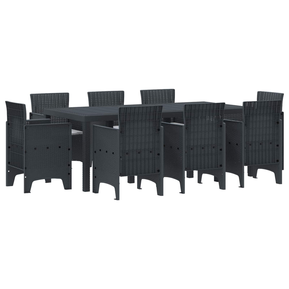 vidaXL Conjunto de Comedor de Jardín 9 uds. Gris antracita