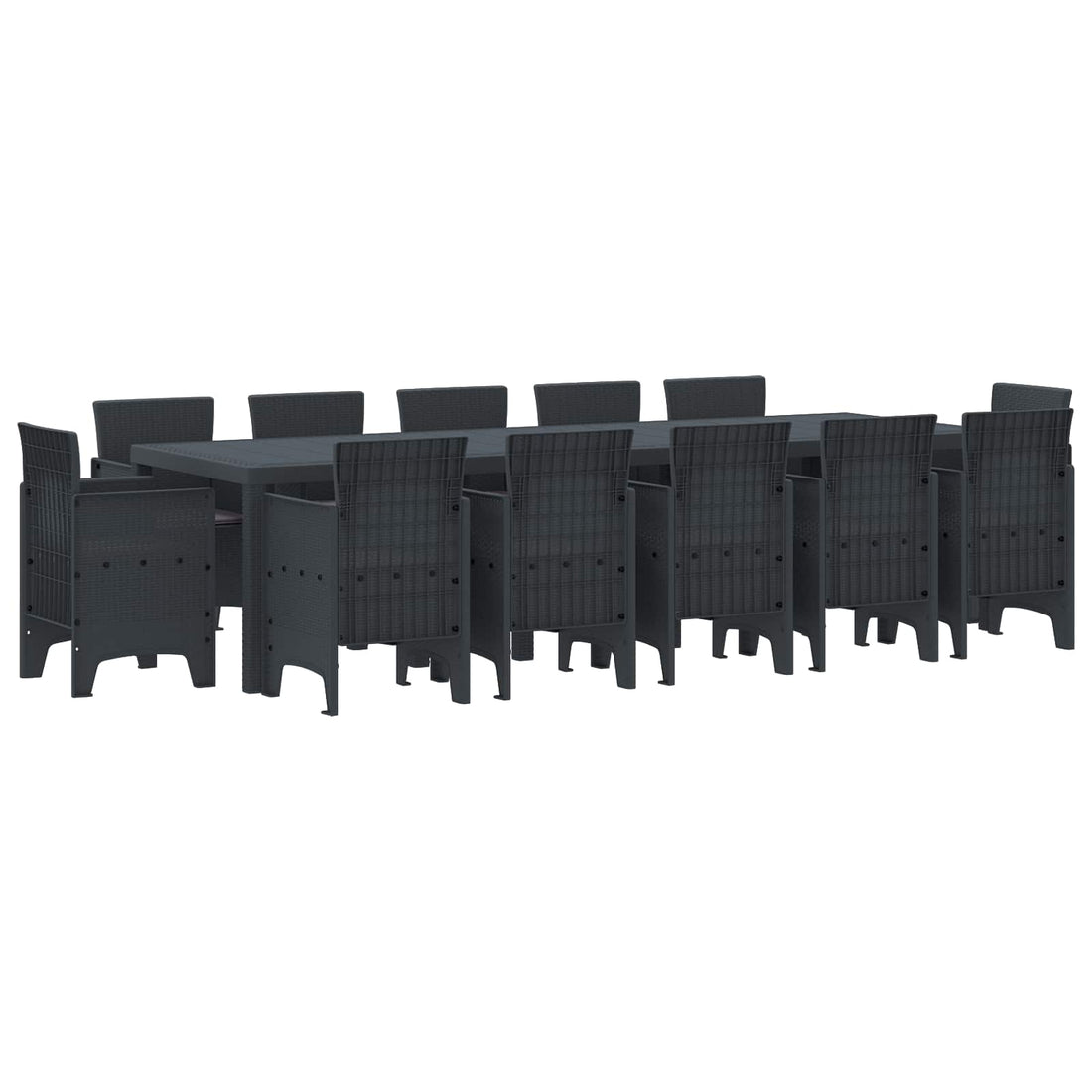 vidaXL Conjunto de Comedor de Jardín 13 uds. Antracita Plástico