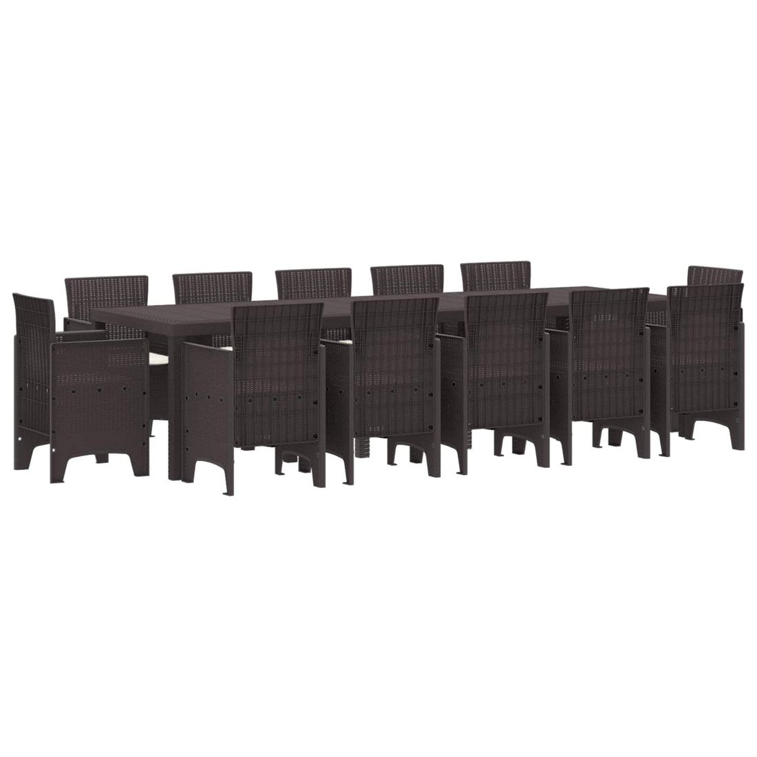 vidaXL Conjunto de Comedor de Jardín 13 uds. Marrón Ratán