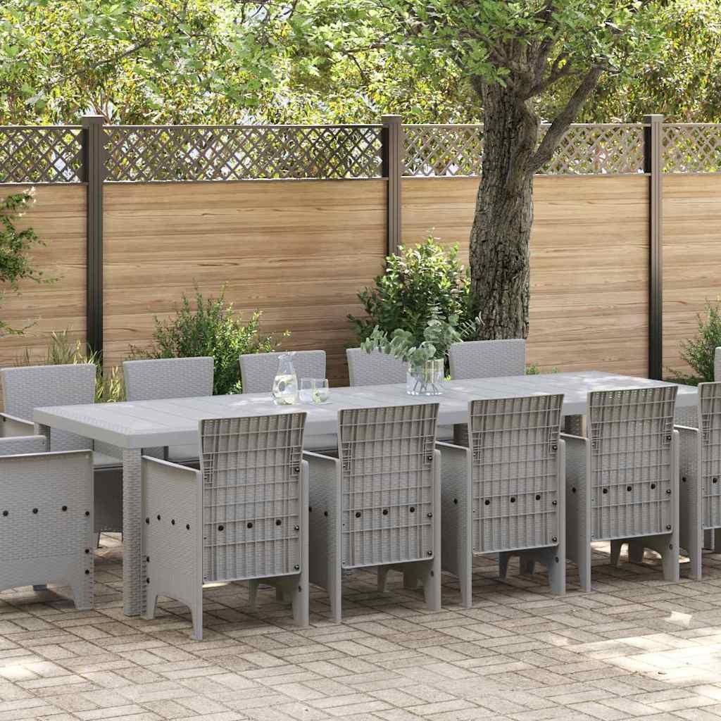 vidaXL Conjunto de Comedor de Jardín 13 uds. Gris Claro Poliratán