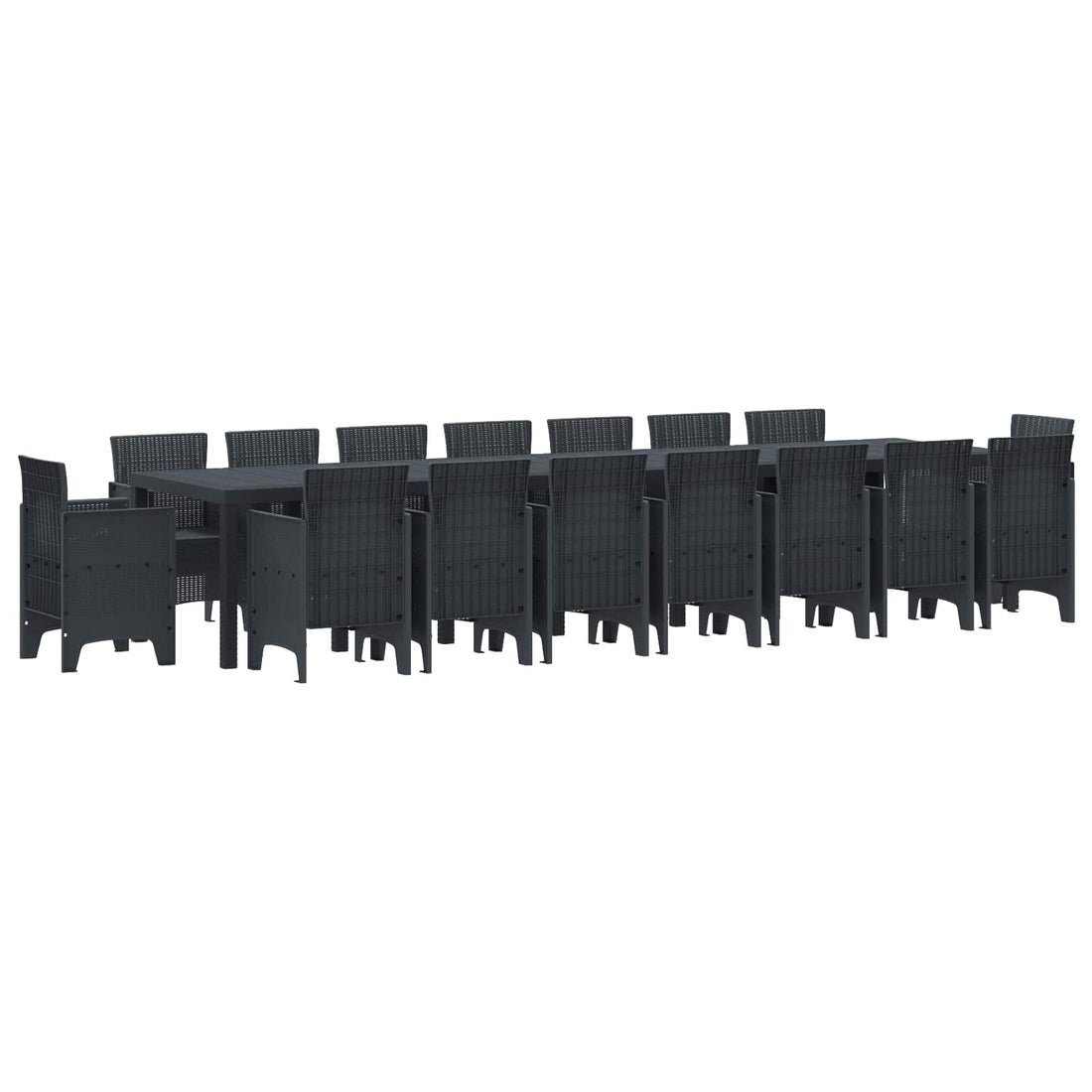vidaXL Conjunto de comedor de jardín con cojines 17 uds. Antracita PP