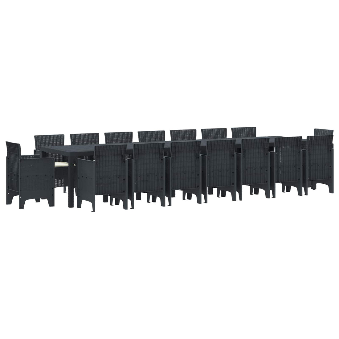 vidaXL Conjunto de comedor de jardín con cojines 17 uds. Antracita PP
