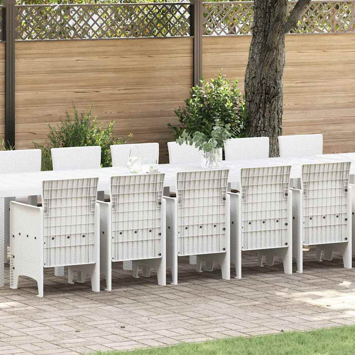 vidaXL Conjunto de comedor de jardín con cojines 17 uds. PP
