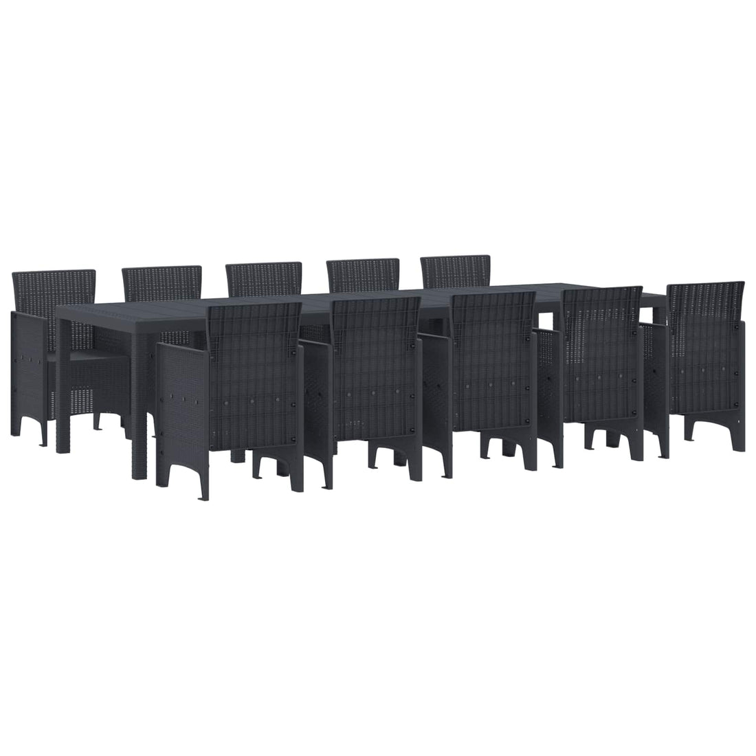 vidaXL Conjunto de Comedor de Jardín 11 uds. Antracita Plástico