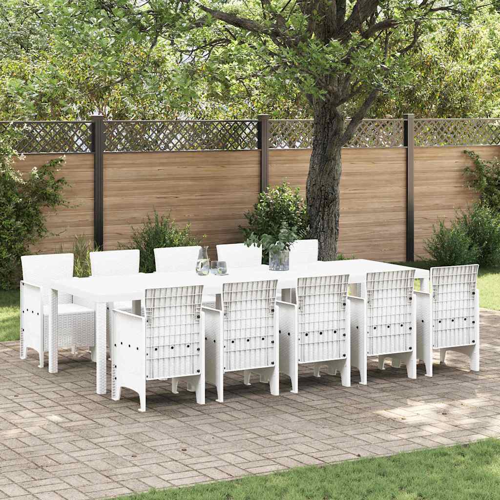 vidaXL Conjunto de Comedor de Jardín 11 uds. Ratán y acero
