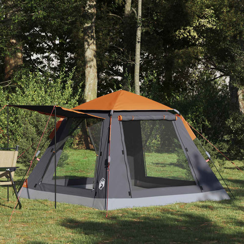 vidaXL 3 persona Gris y naranja Poliéster 185T
