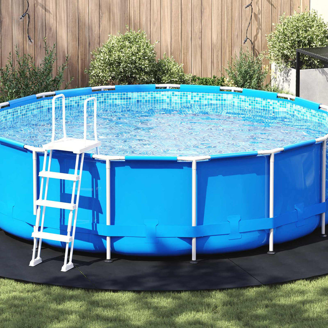 vidaXL Lona para el fondo de la piscina Ø 500 cm (2 mm) Redondo Negro