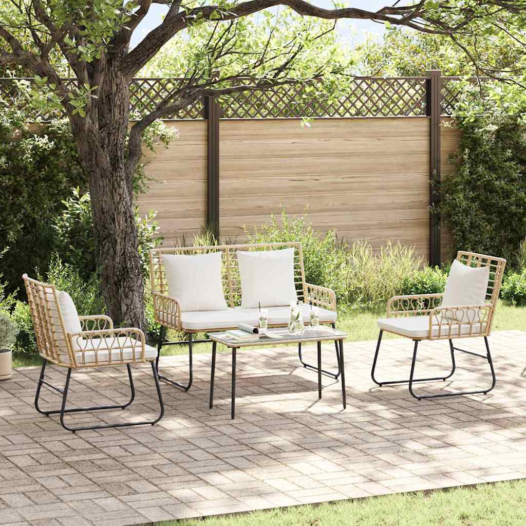 vidaXL Conjunto de Muebles de Jardín 4 uds. Negro y Antracita