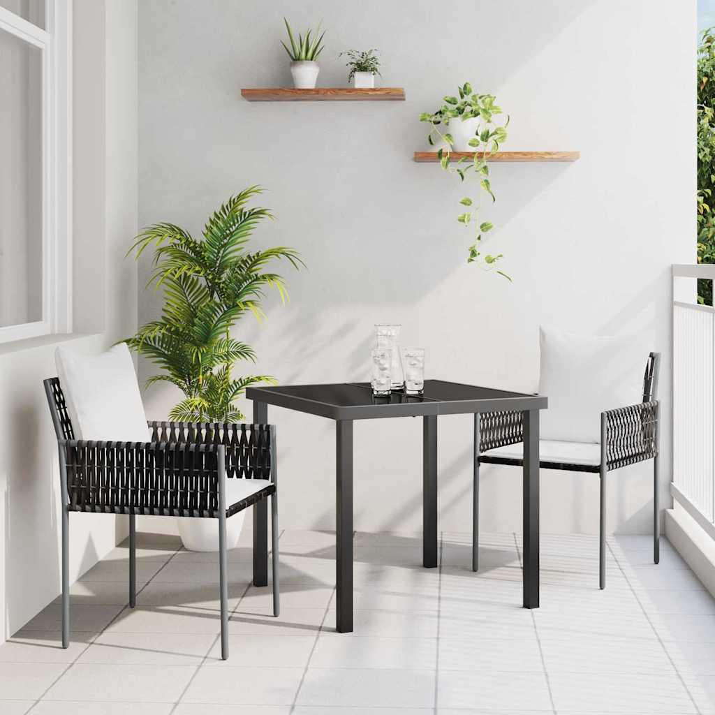 vidaXL Conjunto de Comedor de Jardín 3 uds. Marrón y Negro