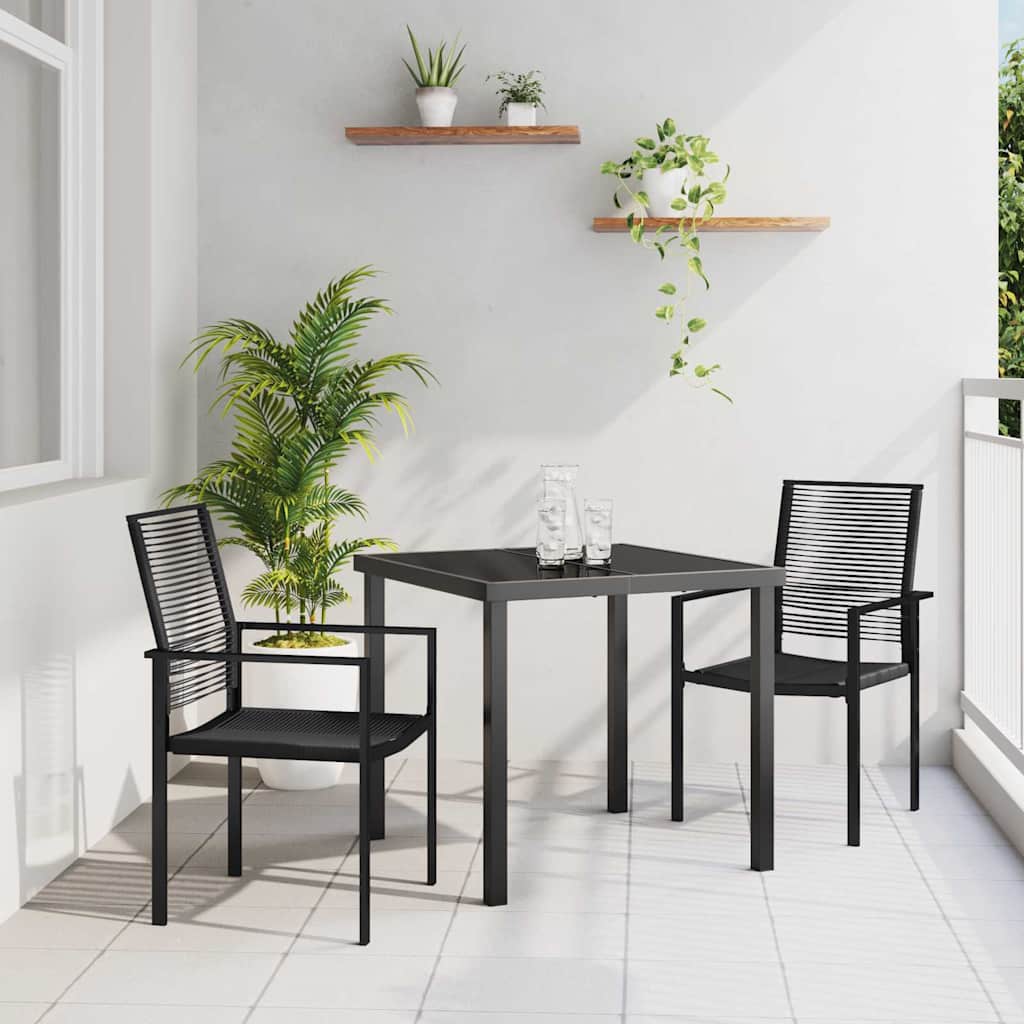 vidaXL Conjunto de Comedor de Jardín 3 uds. Negro