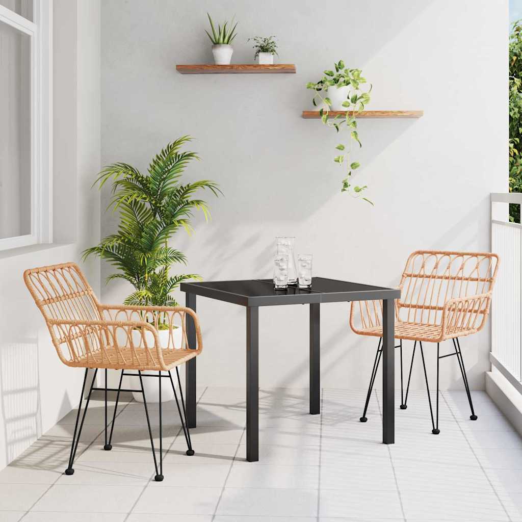 vidaXL Conjunto de Comedor de Jardín 3 uds. Marrón