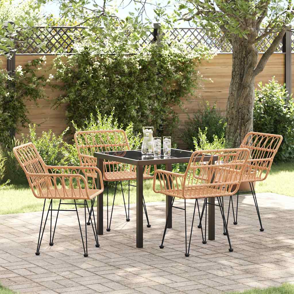 vidaXL Conjunto de Comedor de Jardín 5 uds. Marrón