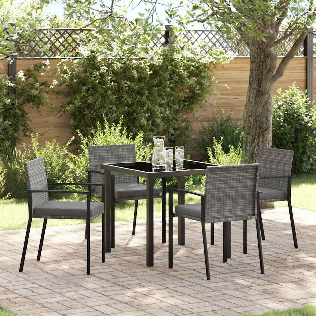 vidaXL Conjunto de Comedor de Jardín 5 uds. Gris