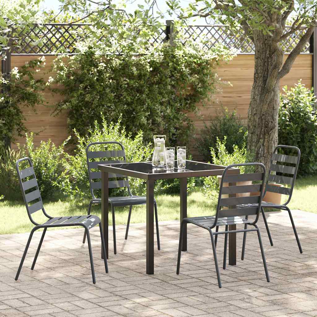 vidaXL Conjunto de Comedor de Jardín 5 uds. Antracita