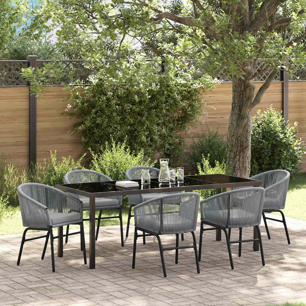 vidaXL Conjunto de Comedor de Jardín 7 uds. Antracita
