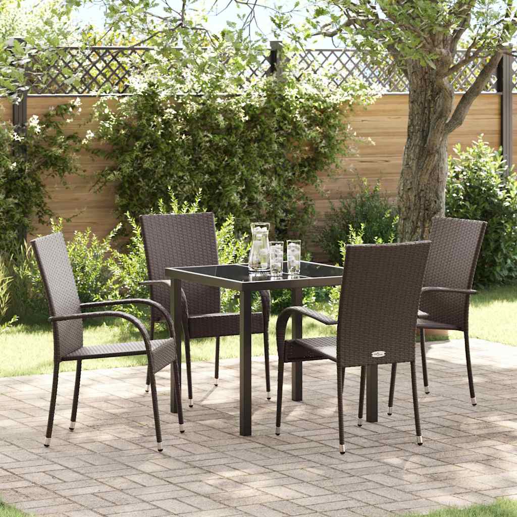 vidaXL Conjunto de Comedor de Jardín 5 uds. Marrón