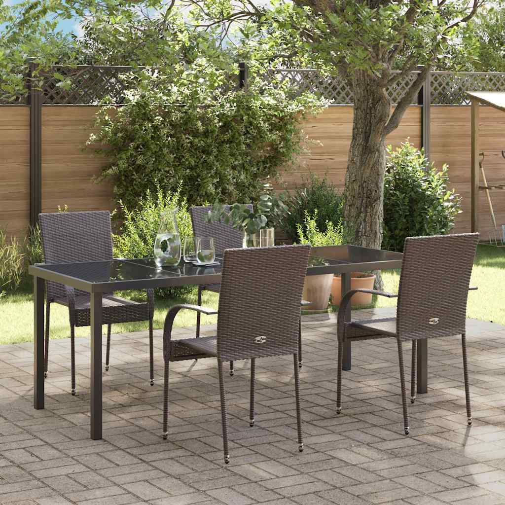 vidaXL Conjunto de Comedor de Jardín 5 uds. Marrón