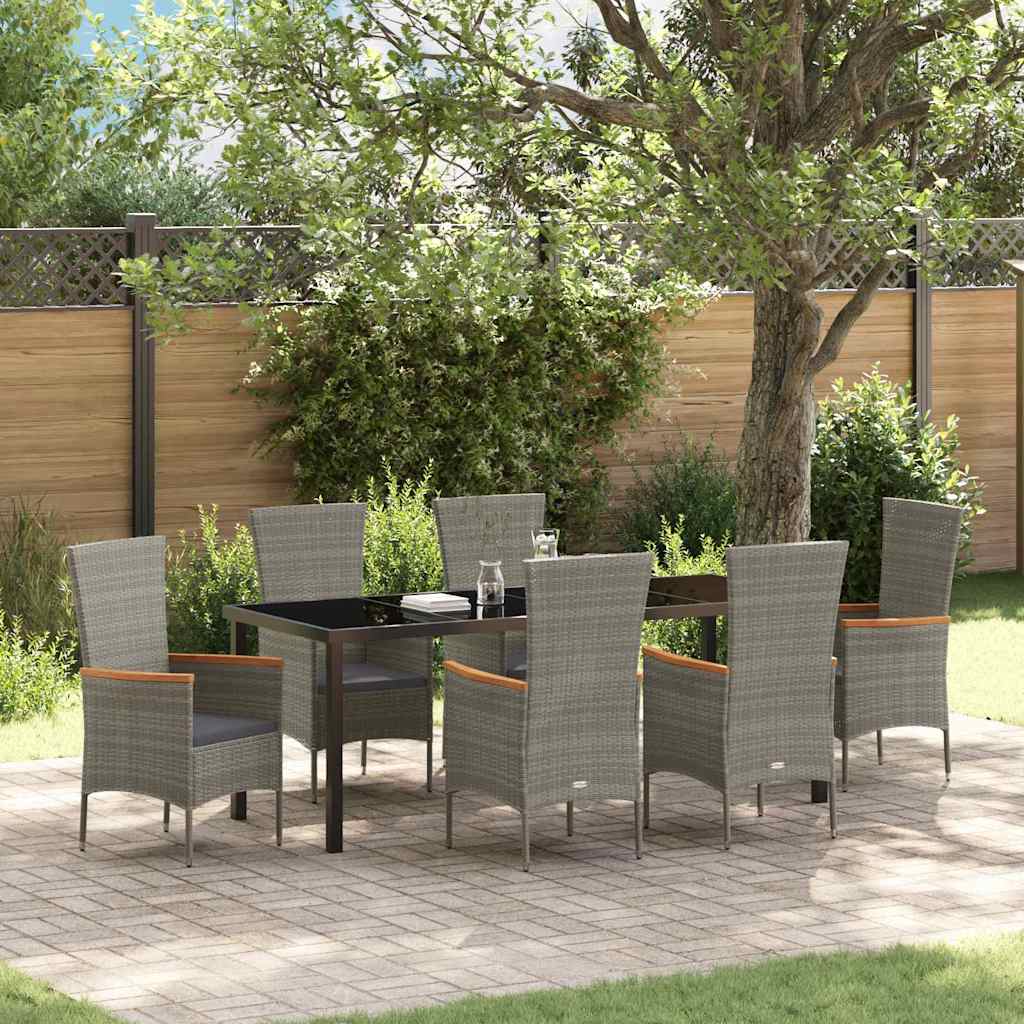 vidaXL Conjunto de Comedor de Jardín 7 uds. Gris