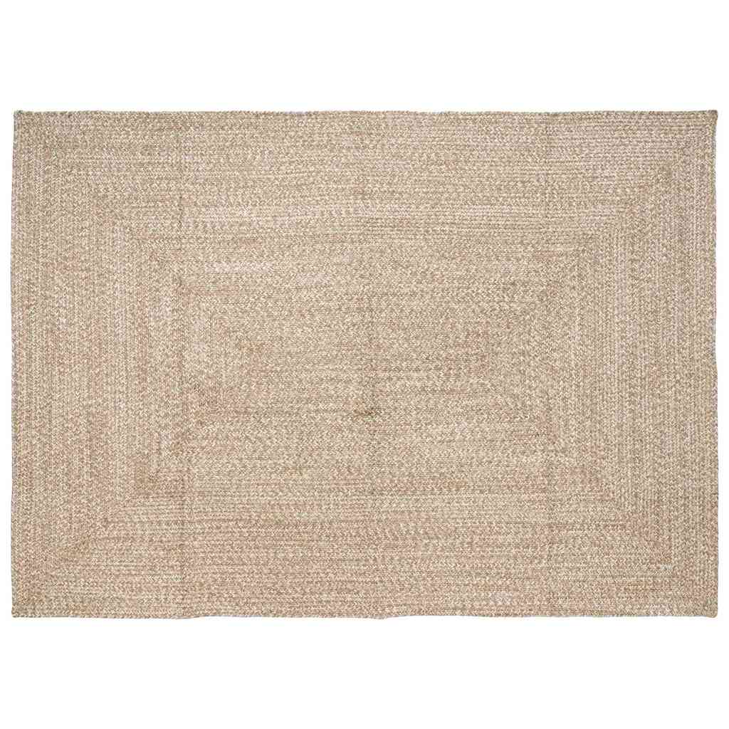 vidaXL Alfombra de área Natural y Blanco 240 x 340 cm yute