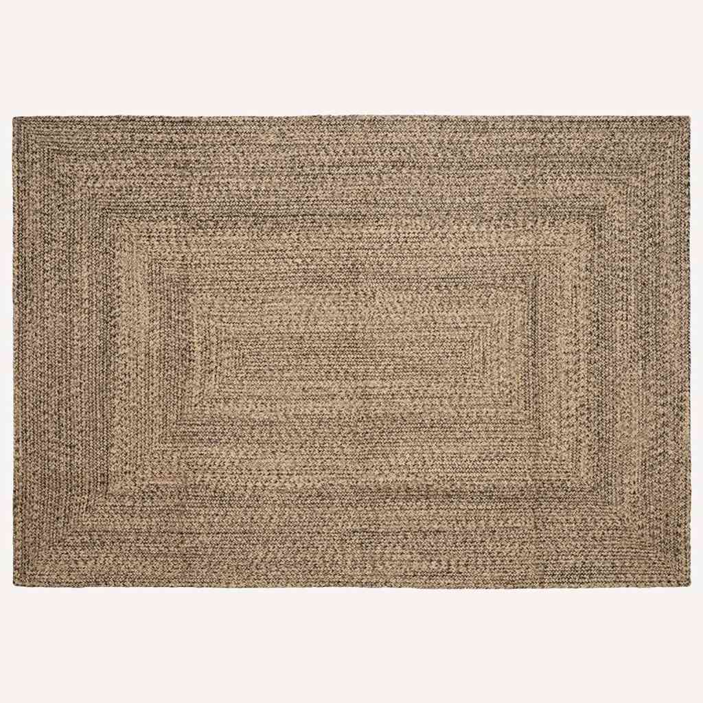 vidaXL Alfombra de área Natural y negro 160 x 230 cm yute