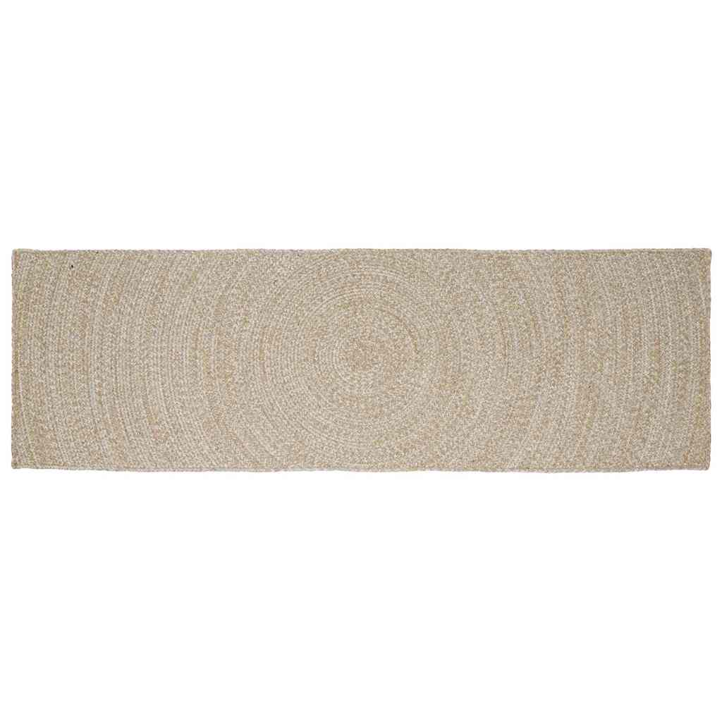 vidaXL Alfombra de área Natural y Blanco 80 x 200 cm yute