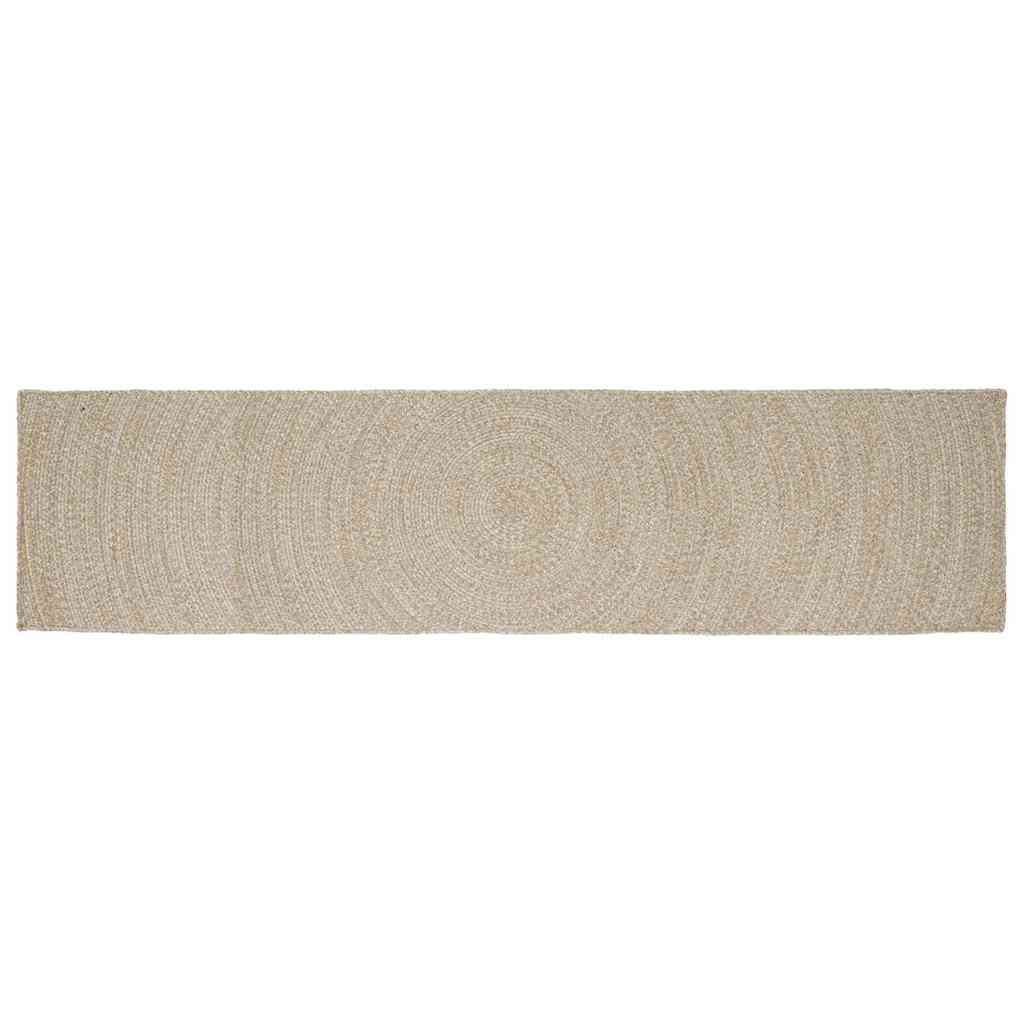 vidaXL Alfombra de área Natural y Blanco 80 x 400 cm yute