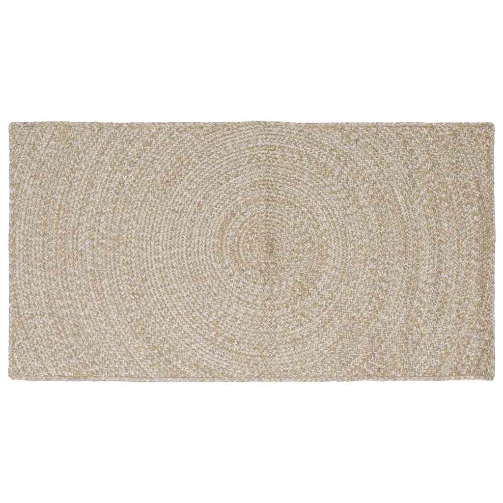 vidaXL Alfombra de área Natural y Blanco 100 x 200 cm yute
